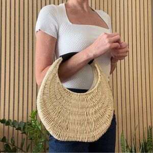 Stylish Tan Woven Handbag